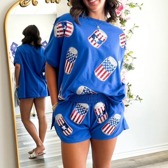 Sequin Beer Can Shorts - Picture 2 of 8